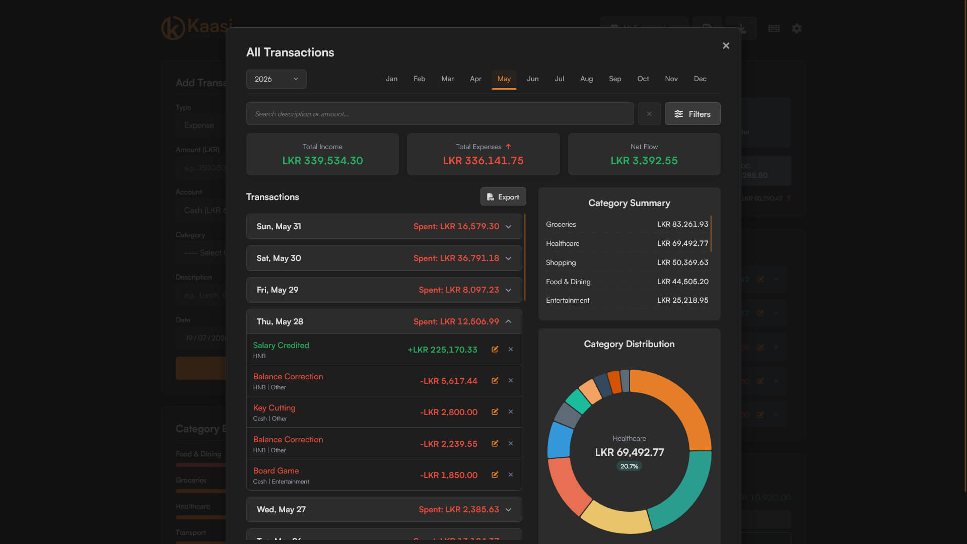 Monthly Breakdown UI